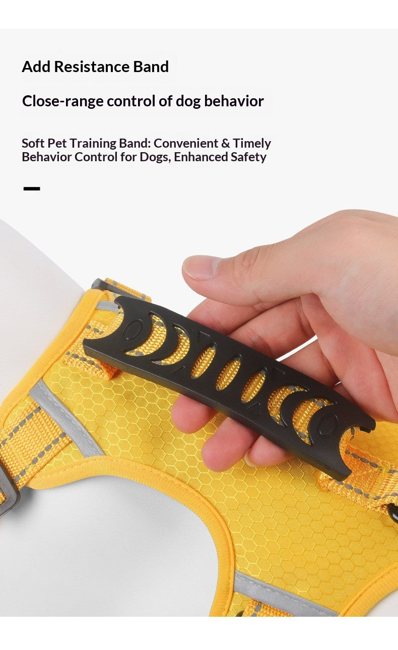 Dog Harness L, Reflective and Adjustable in 4 colours, Yellow, Red, Black & Orange