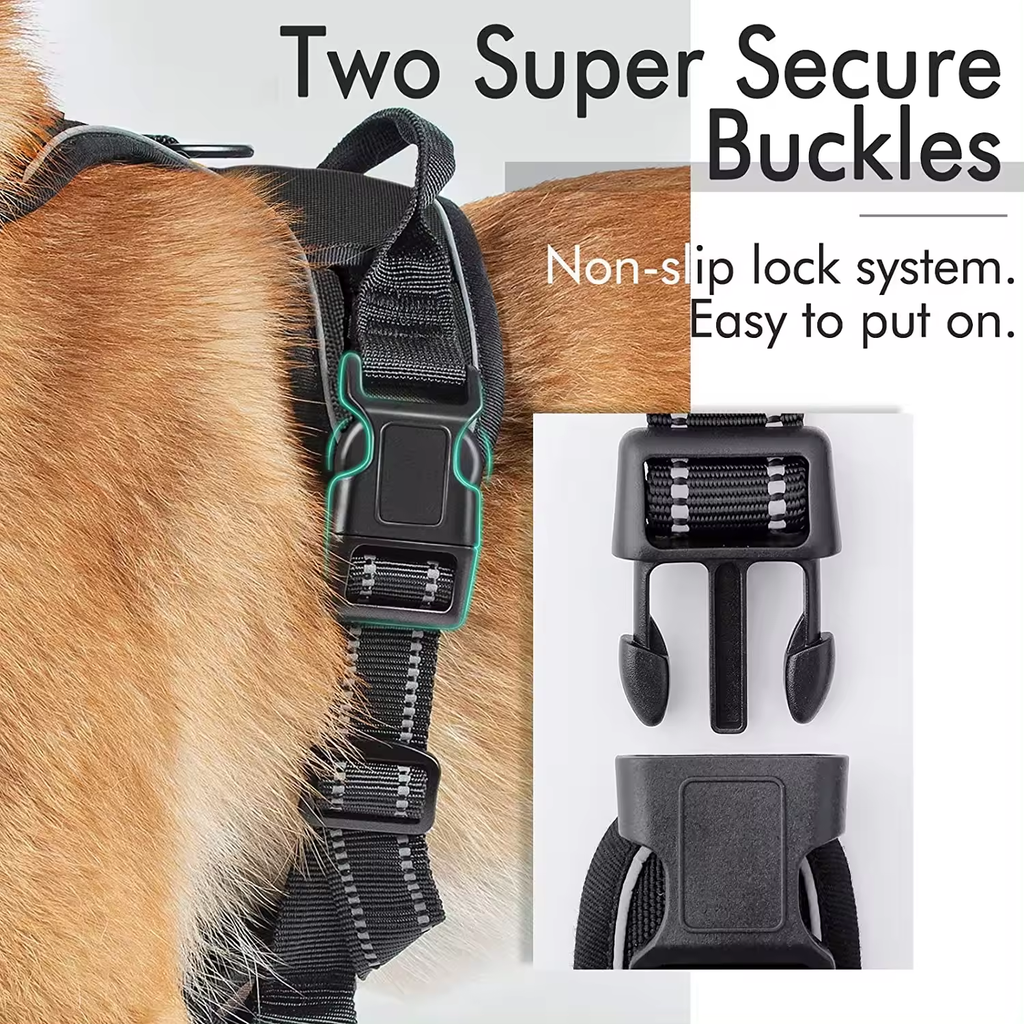 No Pull Dog Harness, Adjustable Easy Control with 1.2M Lead Size M in 9 colours