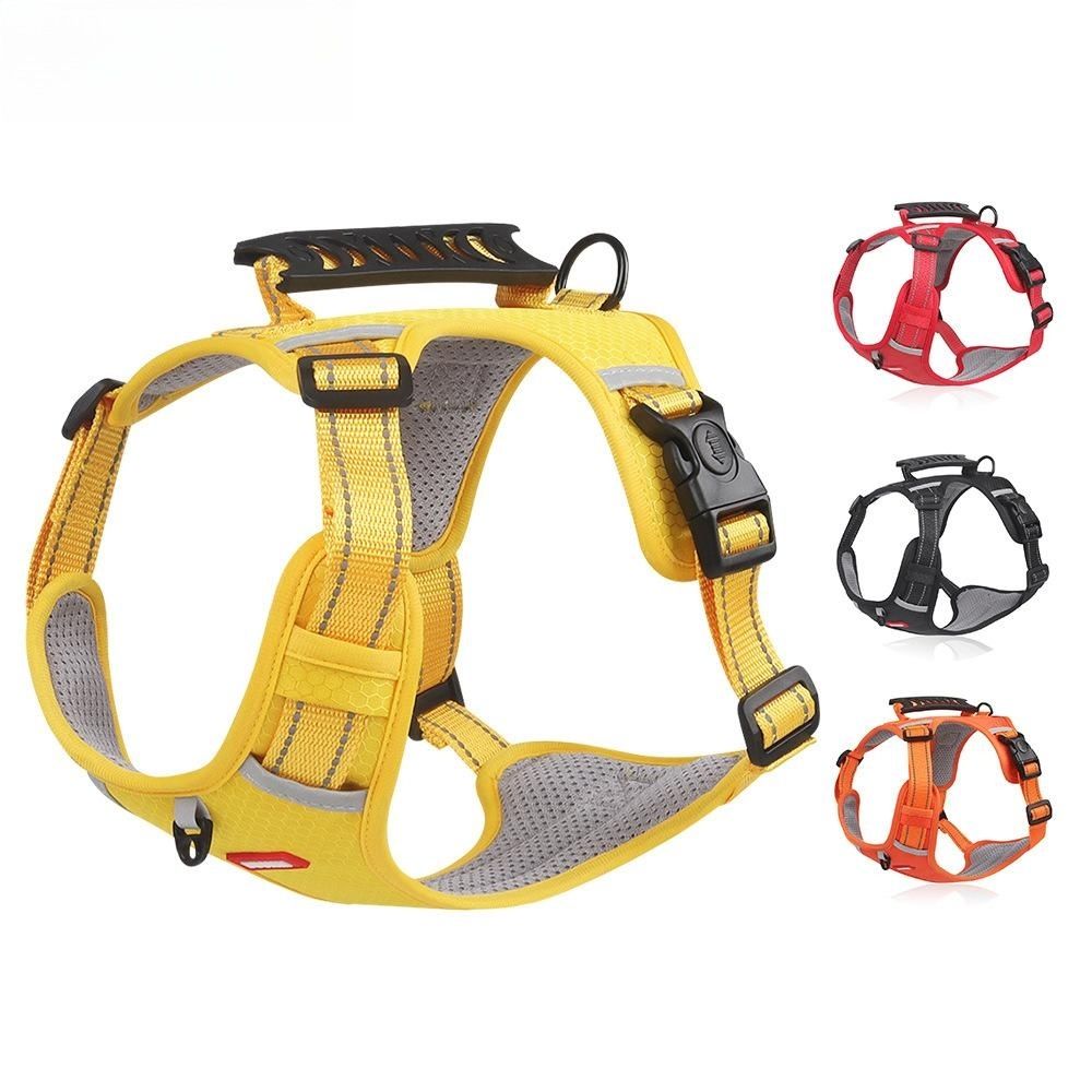 Dog Harness XS, Adjustable and Reflective in 4 colours, Yellow, Red, Black & Orange