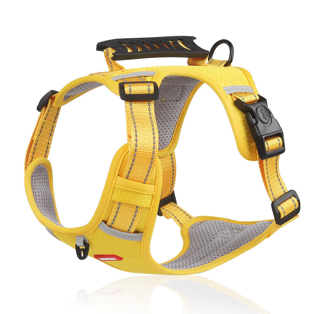 Dog Harness XS, Adjustable and Reflective in 4 colours, Yellow, Red, Black & Orange